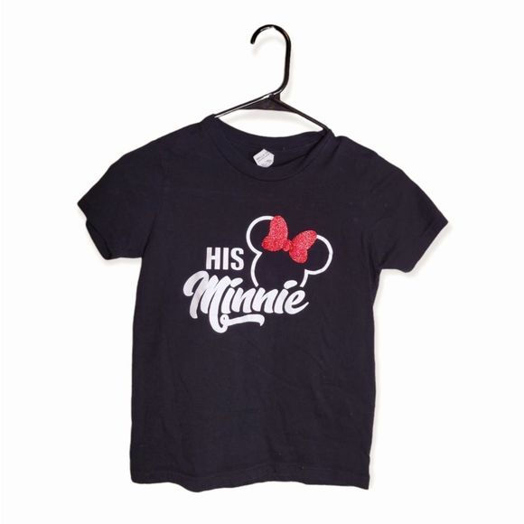 Bella Canvas Kids "His Minnie" Black Tee Size M (10-12) - Picture 4 of 5